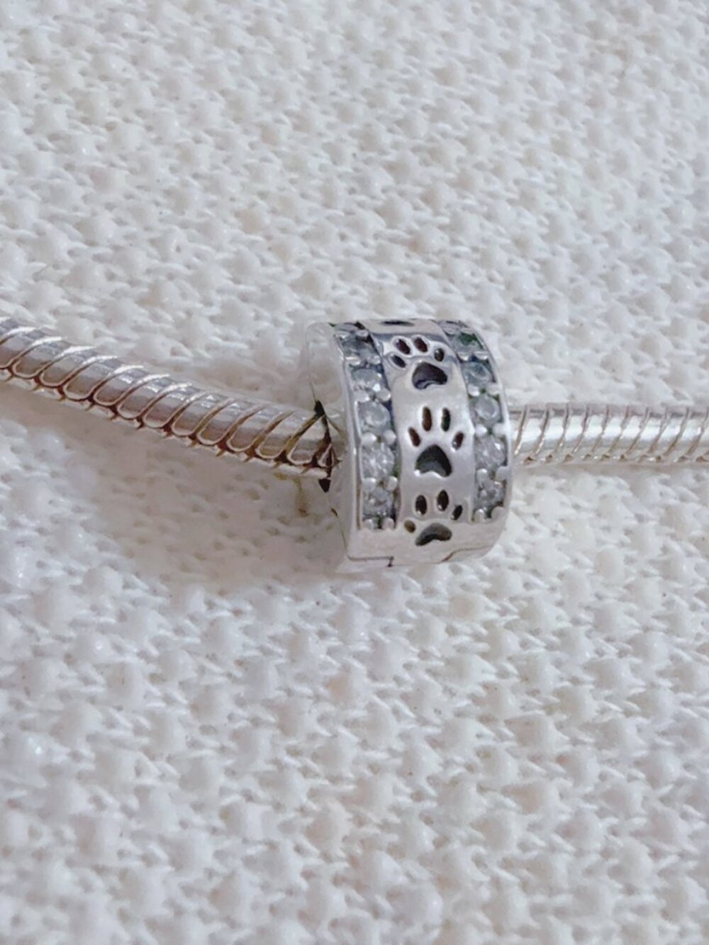 Paw print Clip Charm, Dog Charm Animal S925 Silver Charm For Pandora Bracelet - Picture 6 of 9